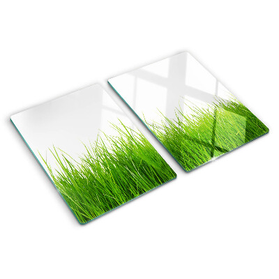 Glass cutting board Grass in the sun