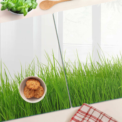 Glass cutting board Grass in the sun