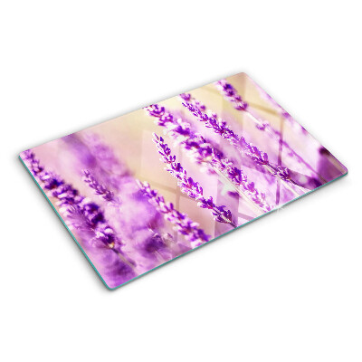 Chopping board Lavender flowers on a gradient background