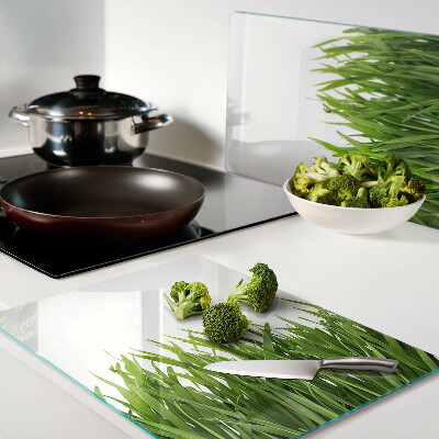 Chopping board glass Green grass