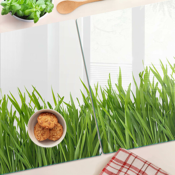 Chopping board glass Green grass