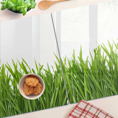 Chopping board glass Green grass