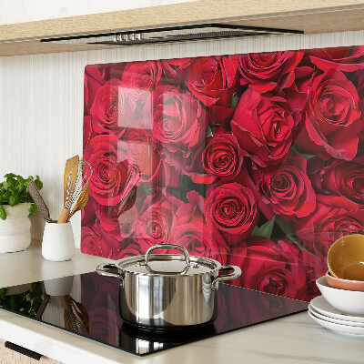 Glass chopping board Red roses