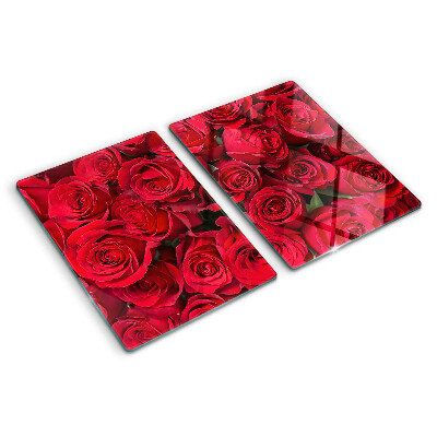 Glass chopping board Red roses