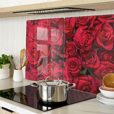 Glass chopping board Red roses