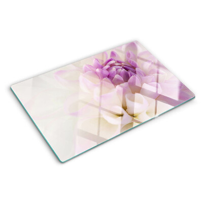 Glass cutting board A floral arrangement in shades of purple