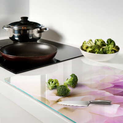 Glass cutting board A floral arrangement in shades of purple