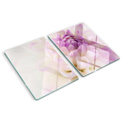 Glass cutting board A floral arrangement in shades of purple
