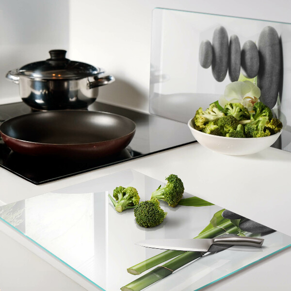 Glass kitchen board Orchid and spa stones