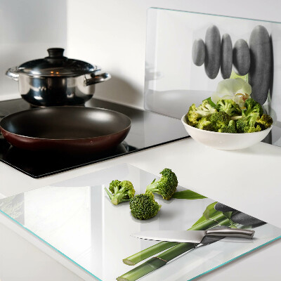 Glass kitchen board Orchid and spa stones