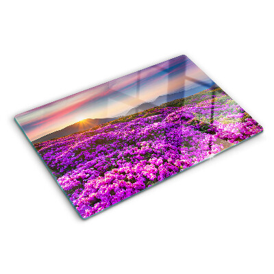 Chopping board Floral landscape at sunset