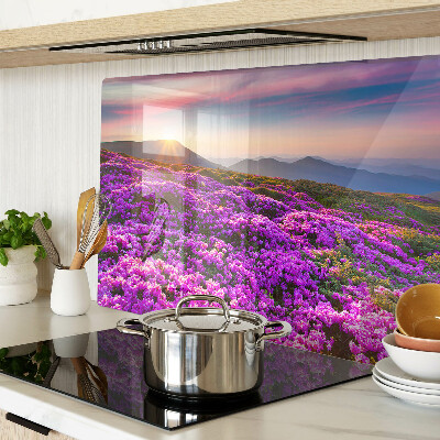Chopping board Floral landscape at sunset