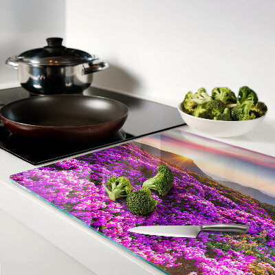 Chopping board Floral landscape at sunset