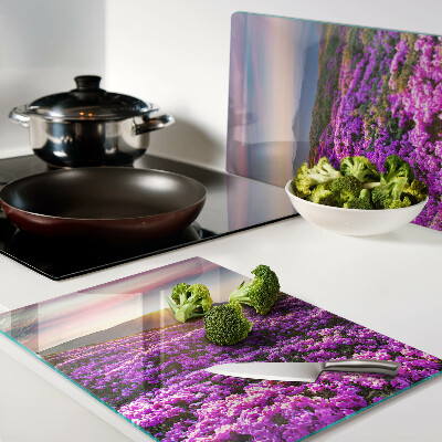 Chopping board Floral landscape at sunset