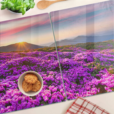 Chopping board Floral landscape at sunset