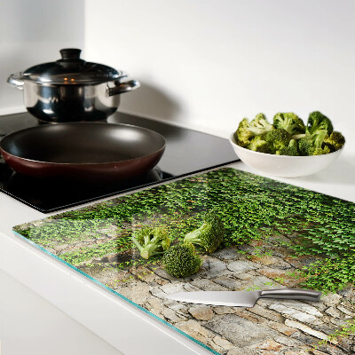 Glass cutting board Green wall with moss