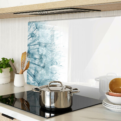 Glass kitchen board Dandelions with water drops