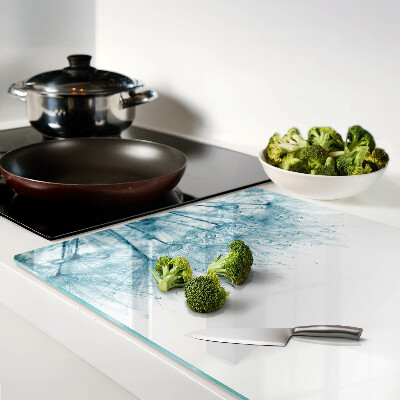 Glass kitchen board Dandelions with water drops