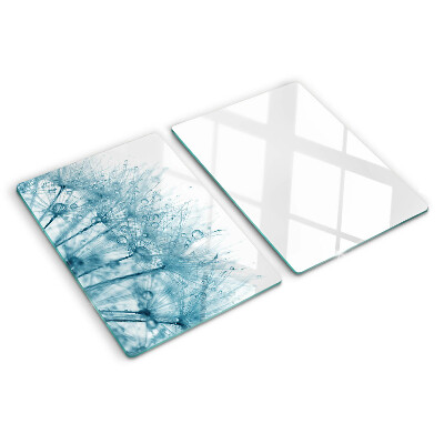 Glass kitchen board Dandelions with water drops