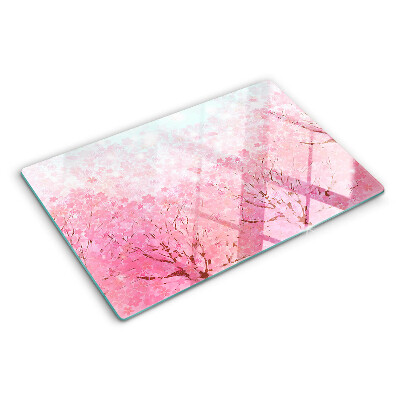 Chopping board glass Sakura floral motifs