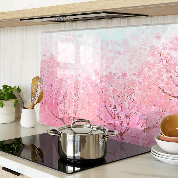 Chopping board glass Sakura floral motifs