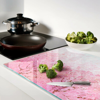 Chopping board glass Sakura floral motifs
