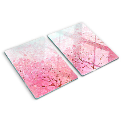Chopping board glass Sakura floral motifs