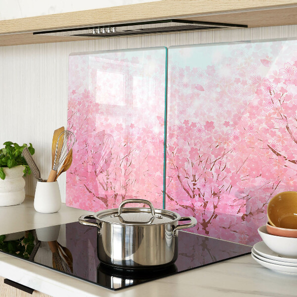 Chopping board glass Sakura floral motifs