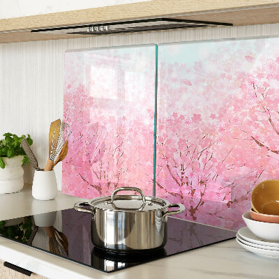 Chopping board glass Sakura floral motifs