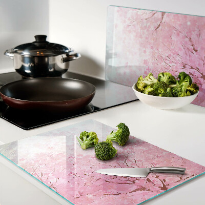 Chopping board glass Sakura floral motifs