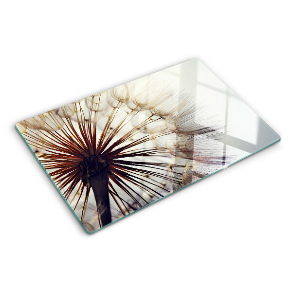 Glass chopping board Dandelions in the light