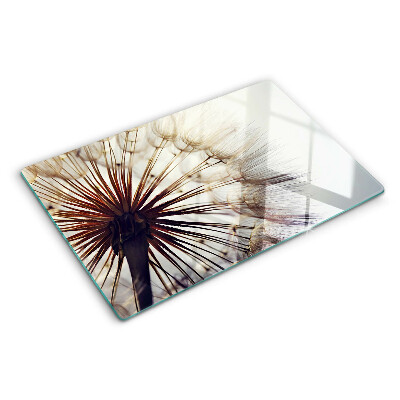 Glass chopping board Dandelions in the light