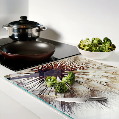 Glass chopping board Dandelions in the light