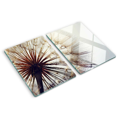 Glass chopping board Dandelions in the light