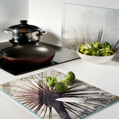 Glass chopping board Dandelions in the light