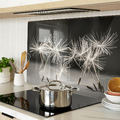 Glass cutting board Fluffy dandelions on a monochromatic background