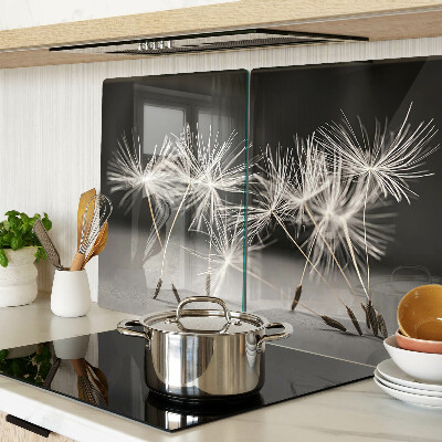 Glass cutting board Fluffy dandelions on a monochromatic background