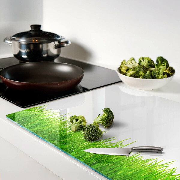 Chopping board glass Green grass