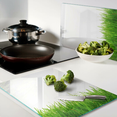 Chopping board glass Green grass