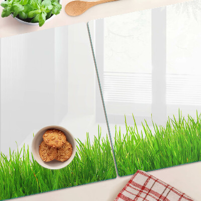 Chopping board glass Green grass