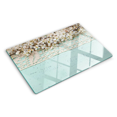 Cutting board Floral pattern with lace