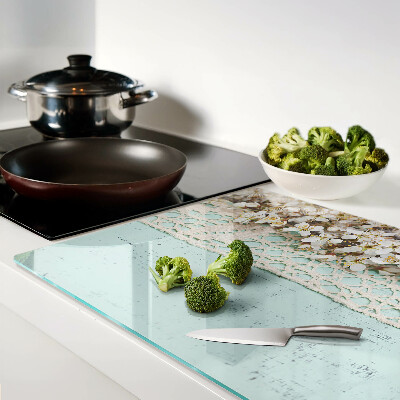 Cutting board Floral pattern with lace