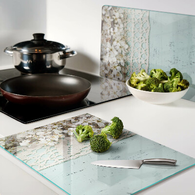 Cutting board Floral pattern with lace