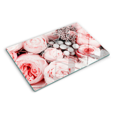 Cutting board Roses in shades of pink