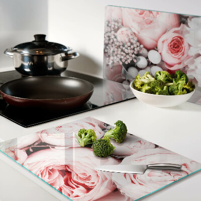 Cutting board Roses in shades of pink