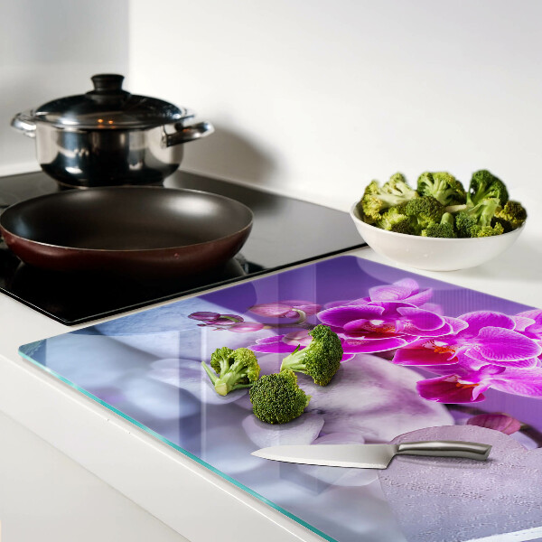 Chopping board Orchids on stones