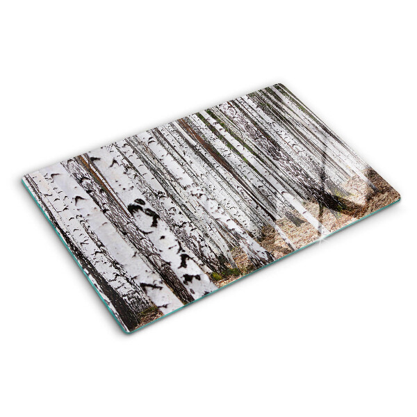 Cutting board White trunks of birch trees