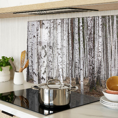 Cutting board White trunks of birch trees