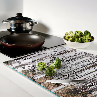 Cutting board White trunks of birch trees