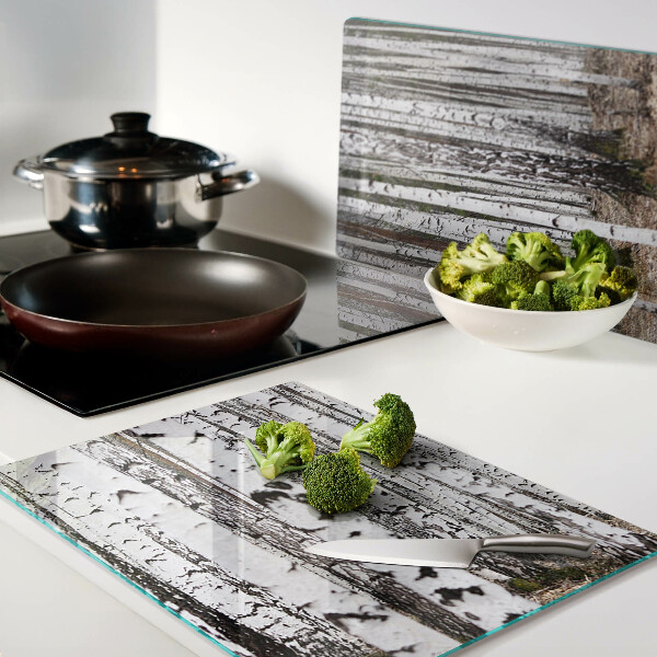 Cutting board White trunks of birch trees